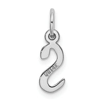 14K White Gold Small Slanted Block Letter S Initial Charm-YC645S