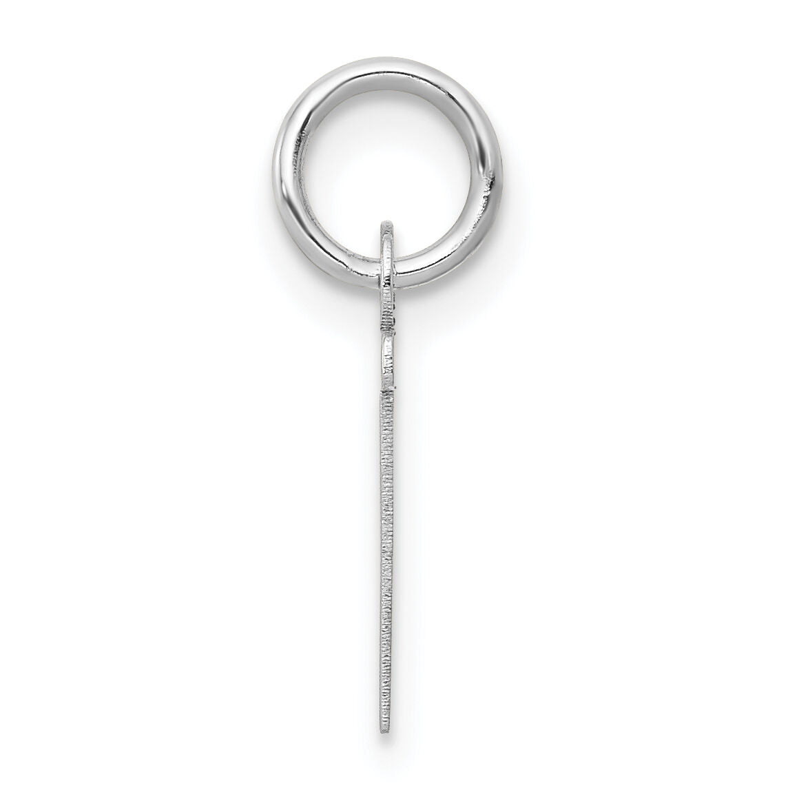 14K White Gold Small Slanted Block Letter T Initial Charm-YC645T