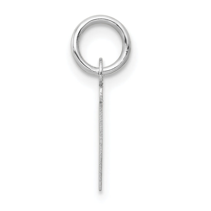 14K White Gold Small Slanted Block Letter T Initial Charm-YC645T