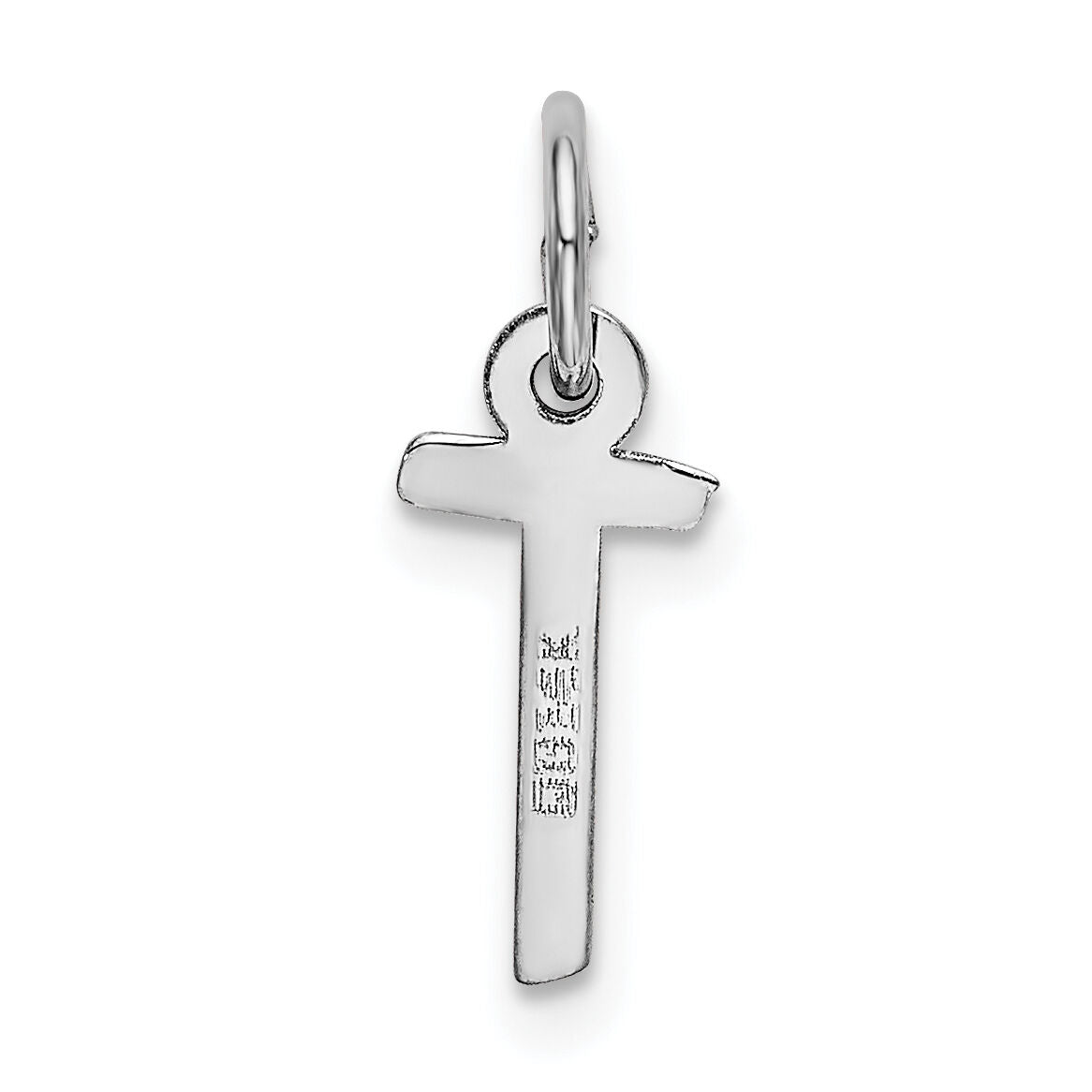 14K White Gold Small Slanted Block Letter T Initial Charm-YC645T
