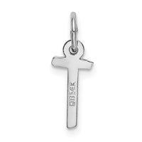 14K White Gold Small Slanted Block Letter T Initial Charm-YC645T