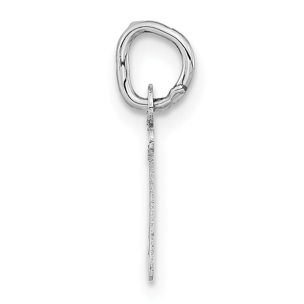 14k White Gold Small Slanted Block Letter Z Initial Charm-YC645Z