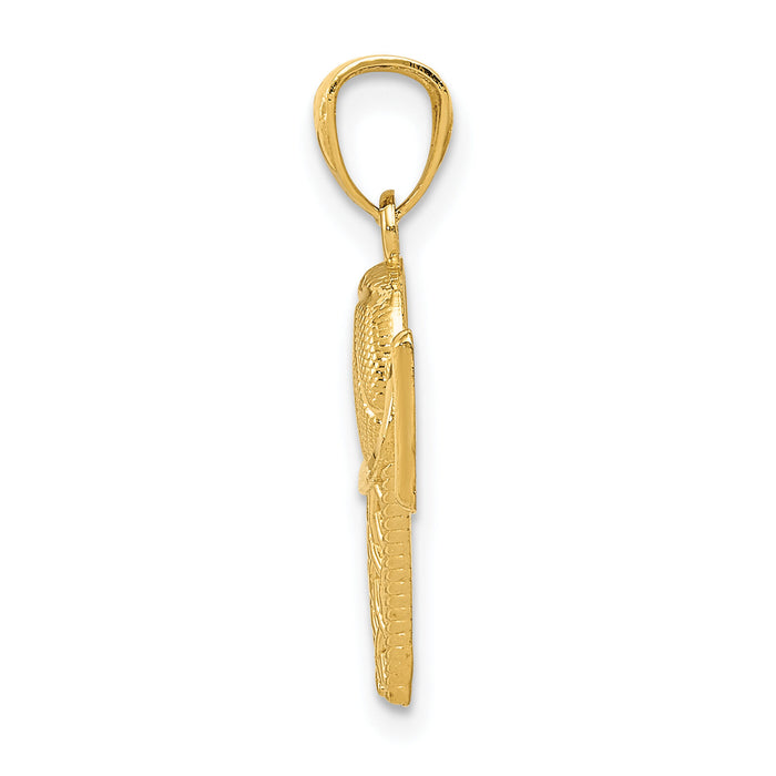 14k Basketball in the Net Pendant-YC649