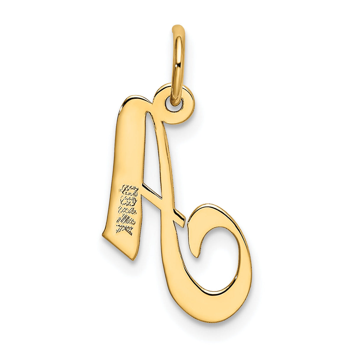 14K Small Fancy Script Letter A Initial Charm-YC650A