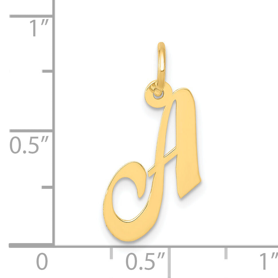 14K Small Fancy Script Letter A Initial Charm-YC650A