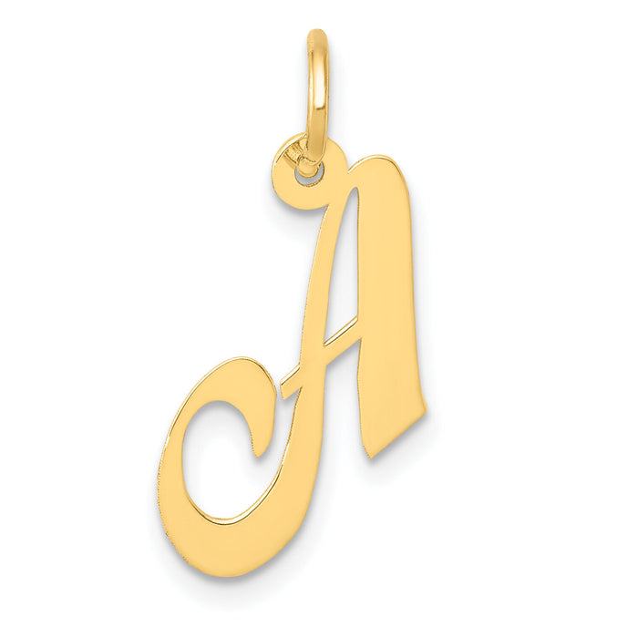 14K Small Fancy Script Letter A Initial Charm-YC650A