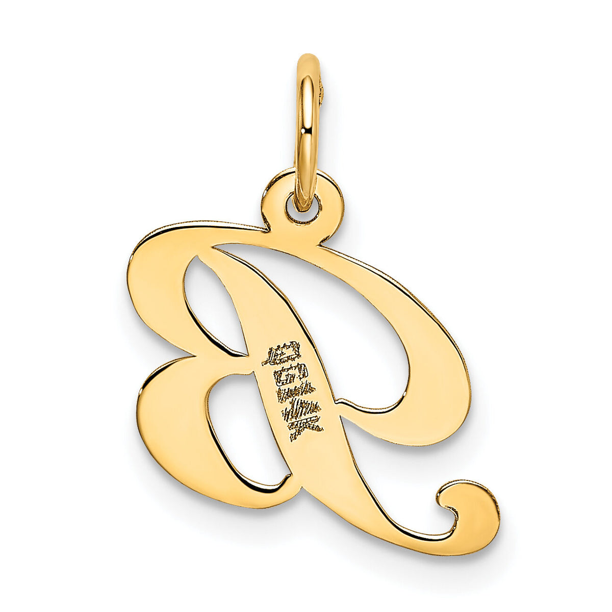 14K Small Fancy Script Letter B Initial Charm-YC650B