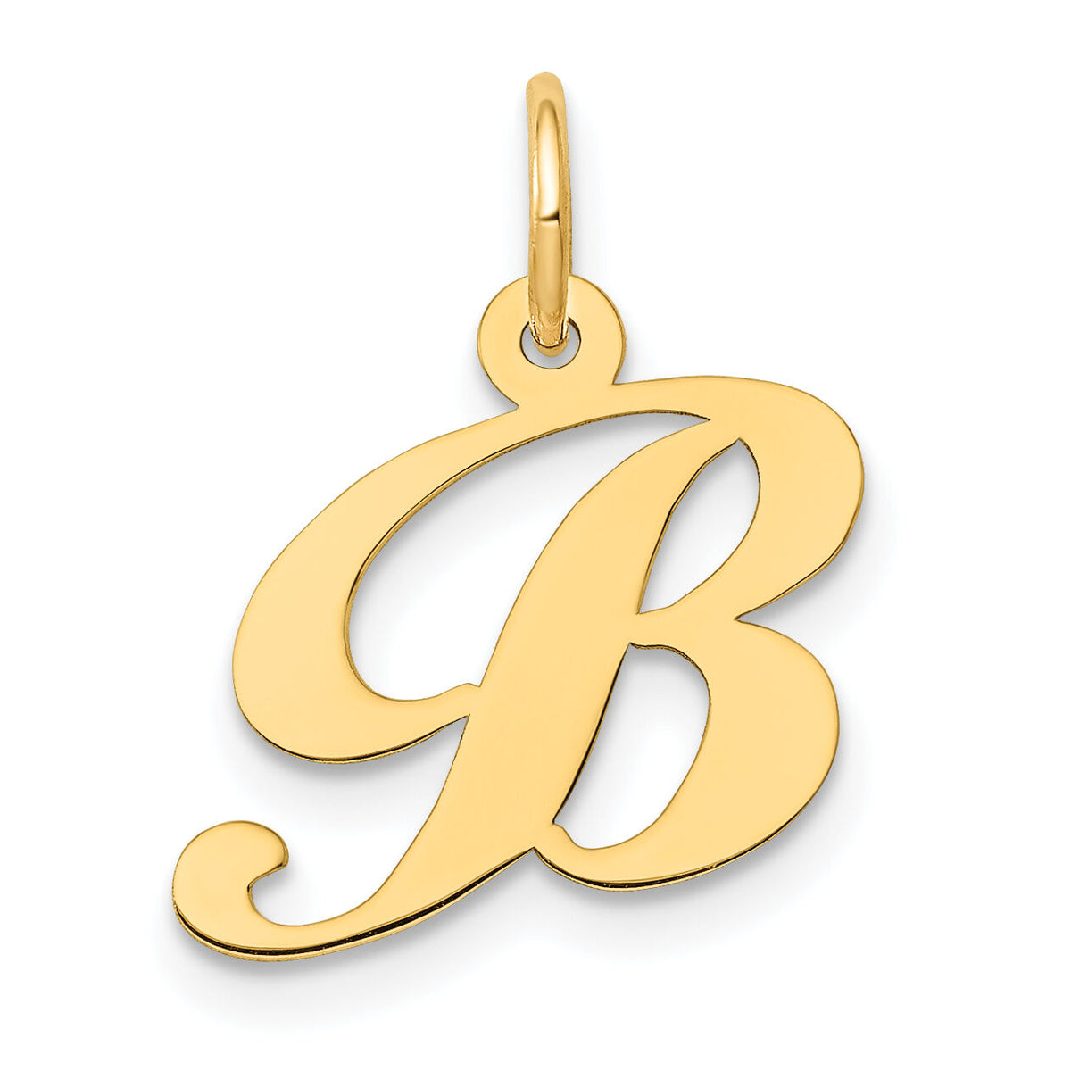 14K Small Fancy Script Letter B Initial Charm-YC650B