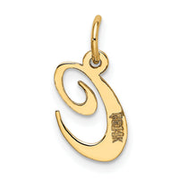 14K Small Fancy Script Letter C Initial Charm-YC650C