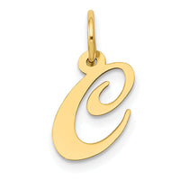 14K Small Fancy Script Letter C Initial Charm-YC650C
