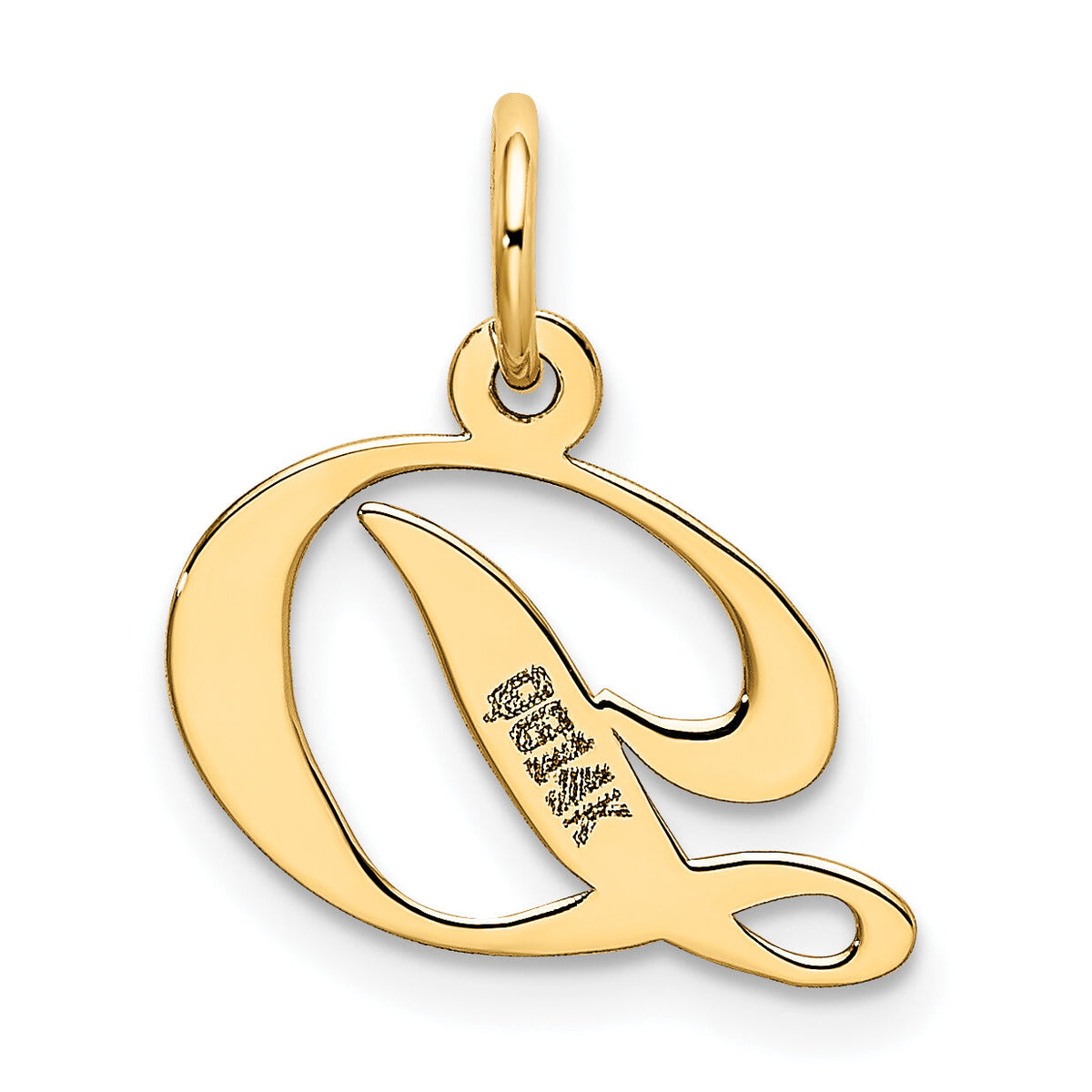 14K Small Fancy Script Letter D Initial Charm-YC650D