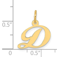 14K Small Fancy Script Letter D Initial Charm-YC650D