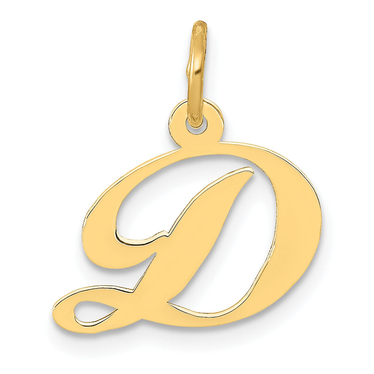 14K Small Fancy Script Letter D Initial Charm-YC650D