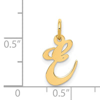 14K Small Fancy Script Letter E Initial Charm-YC650E