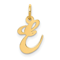 14K Small Fancy Script Letter E Initial Charm-YC650E
