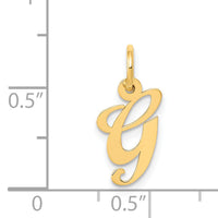 14K Small Fancy Script Letter G Initial Charm-YC650G