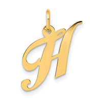 14K Small Fancy Script Letter H Initial Charm-YC650H
