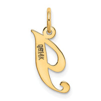 14K Small Fancy Script Letter I Initial Charm-YC650I