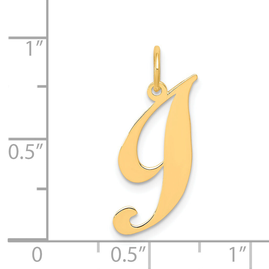 14K Small Fancy Script Letter I Initial Charm-YC650I