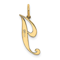 14K Small Fancy Script Letter J Initial Charm-YC650J