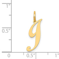 14K Small Fancy Script Letter J Initial Charm-YC650J