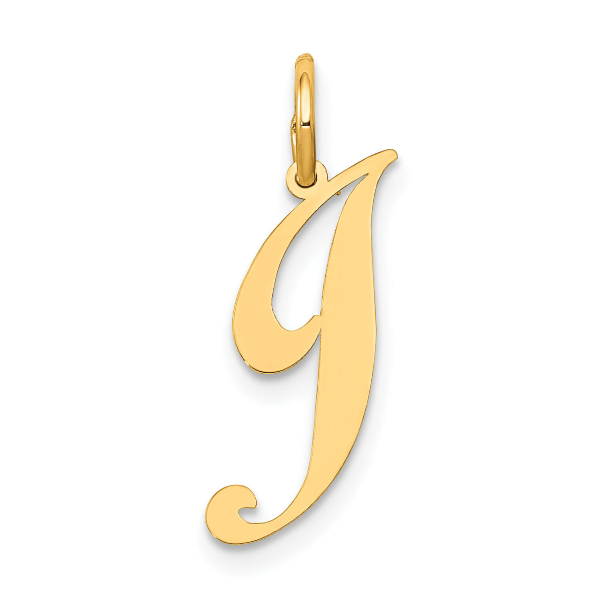14K Small Fancy Script Letter J Initial Charm-YC650J