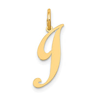 14K Small Fancy Script Letter J Initial Charm-YC650J