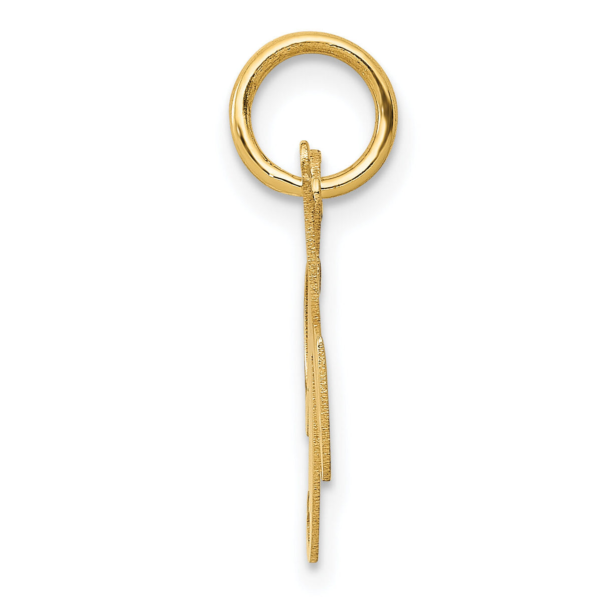 14K Small Fancy Script Letter K Initial Charm-YC650K