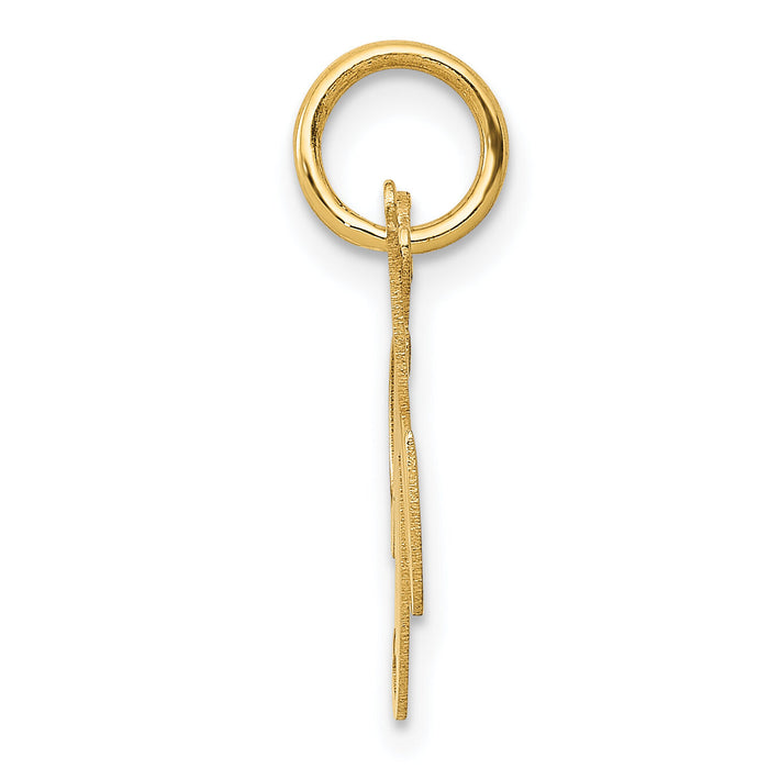 14K Small Fancy Script Letter K Initial Charm-YC650K