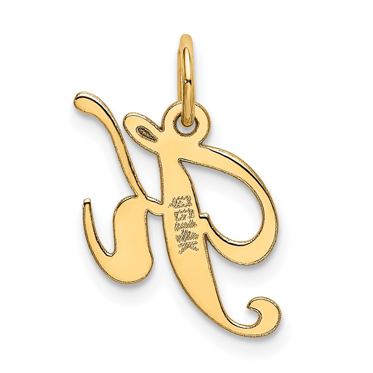 14K Small Fancy Script Letter K Initial Charm-YC650K