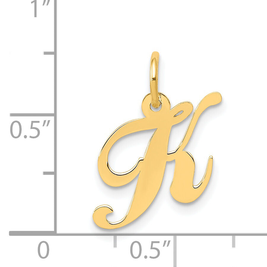 14K Small Fancy Script Letter K Initial Charm-YC650K