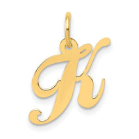 14K Small Fancy Script Letter K Initial Charm-YC650K