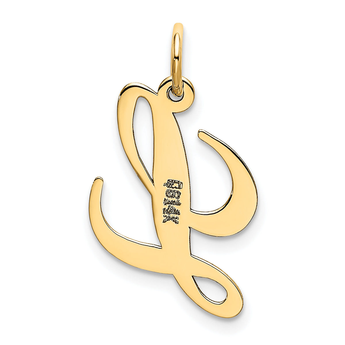 14K Small Fancy Script Letter L Initial Charm-YC650L