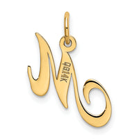 14K Small Fancy Script Letter M Initial Charm-YC650M