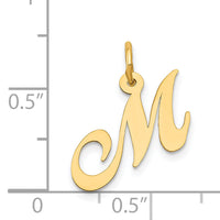 14K Small Fancy Script Letter M Initial Charm-YC650M