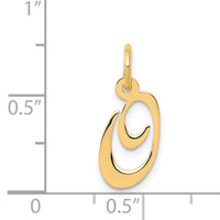 14K Small Fancy Script Letter O Initial Charm-YC650O