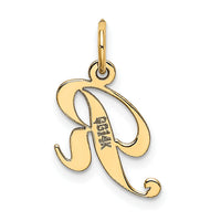 14K Small Fancy Script Letter R Initial Charm-YC650R