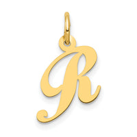14K Small Fancy Script Letter R Initial Charm-YC650R