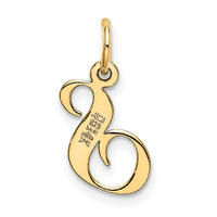 14K Small Fancy Script Letter S Initial Charm-YC650S