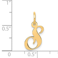 14K Small Fancy Script Letter S Initial Charm-YC650S