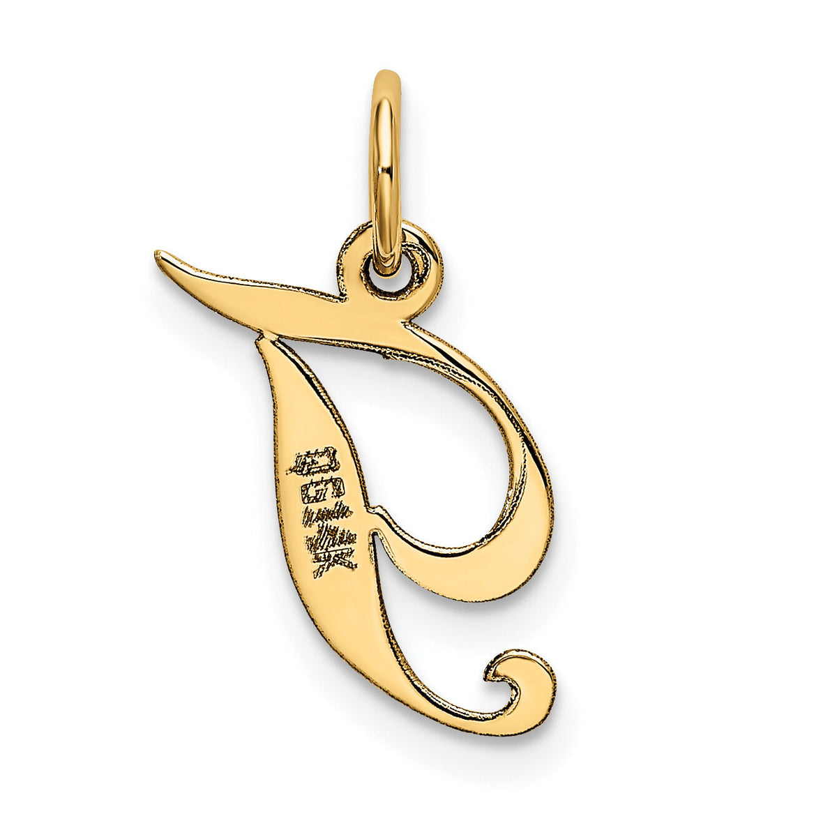 14K Small Fancy Script Letter T Initial Charm-YC650T