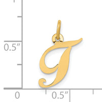 14K Small Fancy Script Letter T Initial Charm-YC650T