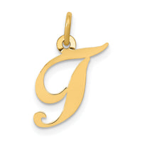 14K Small Fancy Script Letter T Initial Charm-YC650T