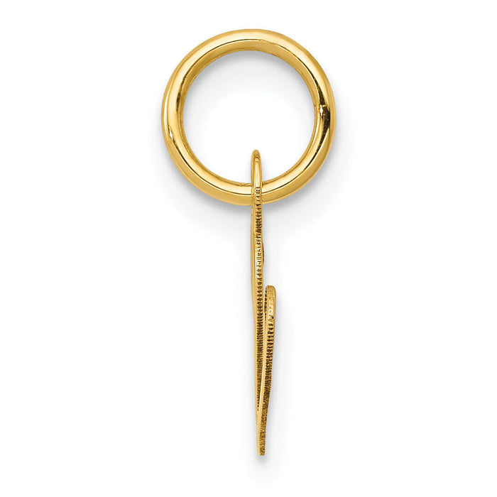 14K Small Fancy Script Letter V Initial Charm-YC650V