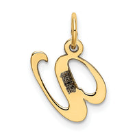 14K Small Fancy Script Letter V Initial Charm-YC650V