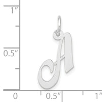 14k White Gold Small Fancy Script Letter A Initial Charm-YC651A