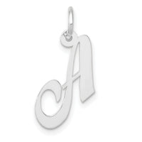 14k White Gold Small Fancy Script Letter A Initial Charm-YC651A