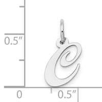14k White Gold Small Fancy Script Letter C Initial Charm-YC651C