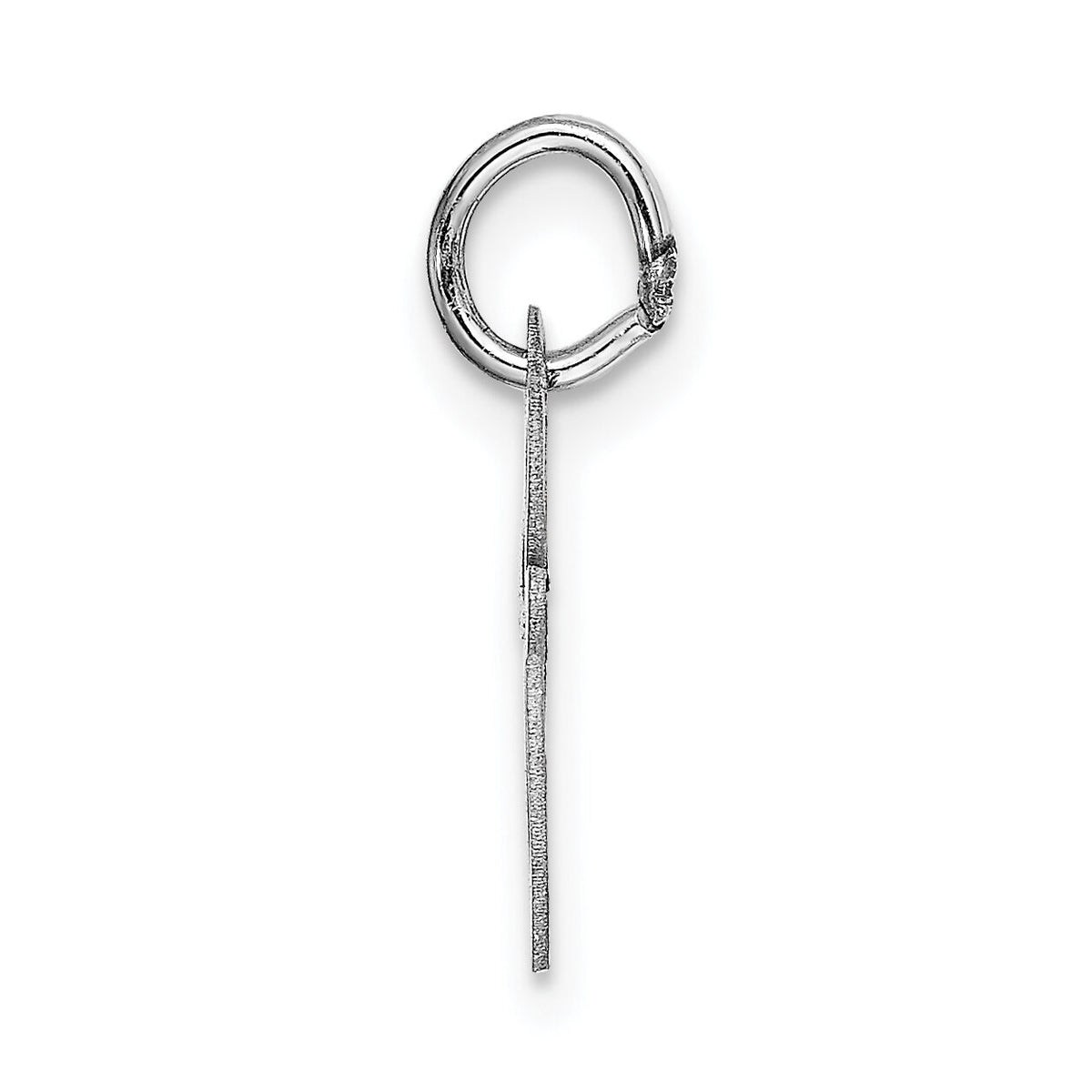 14k White Gold Small Fancy Script Letter E Initial Charm-YC651E