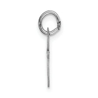 14k White Gold Small Fancy Script Letter E Initial Charm-YC651E